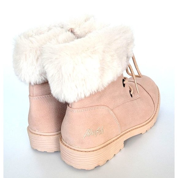 Blowfish Malibu Kids B143 Pink Blush Fur Top Boots Girls Little Kid Size 2 - Picture 7 of 12